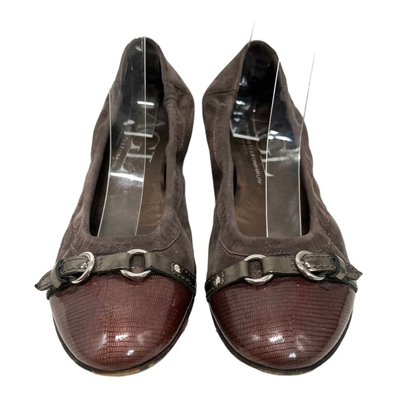AGL Attilio Giusti Leombruni Brown Leather Cap Toe Flats Women’s 38 - Picture 2 of 13